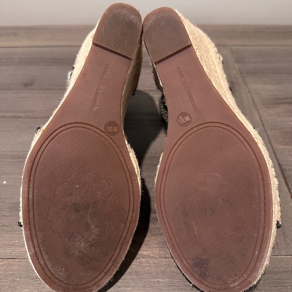 Vince Camuto Cheetah Print Pony Hair Wedge Sandals - Picture 5 of 7